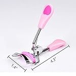 Stainless Steel Eyelash Curler with Built-in Comb Pinch Pain-Free Suitable for Any Eye Shapes and Sizes, with 5 Silicone Refill Pads (Light Pink) - Image 3