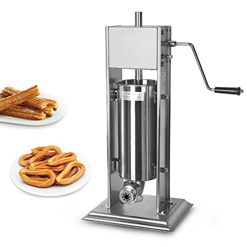 Máquina manual comercial vertical Churros Maker Donut de acero inoxidable 5 litros y 4 boquillas Churros Máquina manual comercial vertical Churros Maker Donut de acero inoxidable 5 litros y 4 boquillas Churros