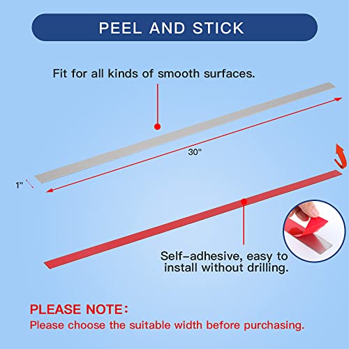 304 Brushed Stainless Steel Sheet Gap Filler, Metal Trim Strip for Wall Oven/Microwave Combo/Range/Cooktop, Self-Adhesive Gap Cover, 30" Long, 1'' Wide, 20Ga Thickness - Thumbnail 3
