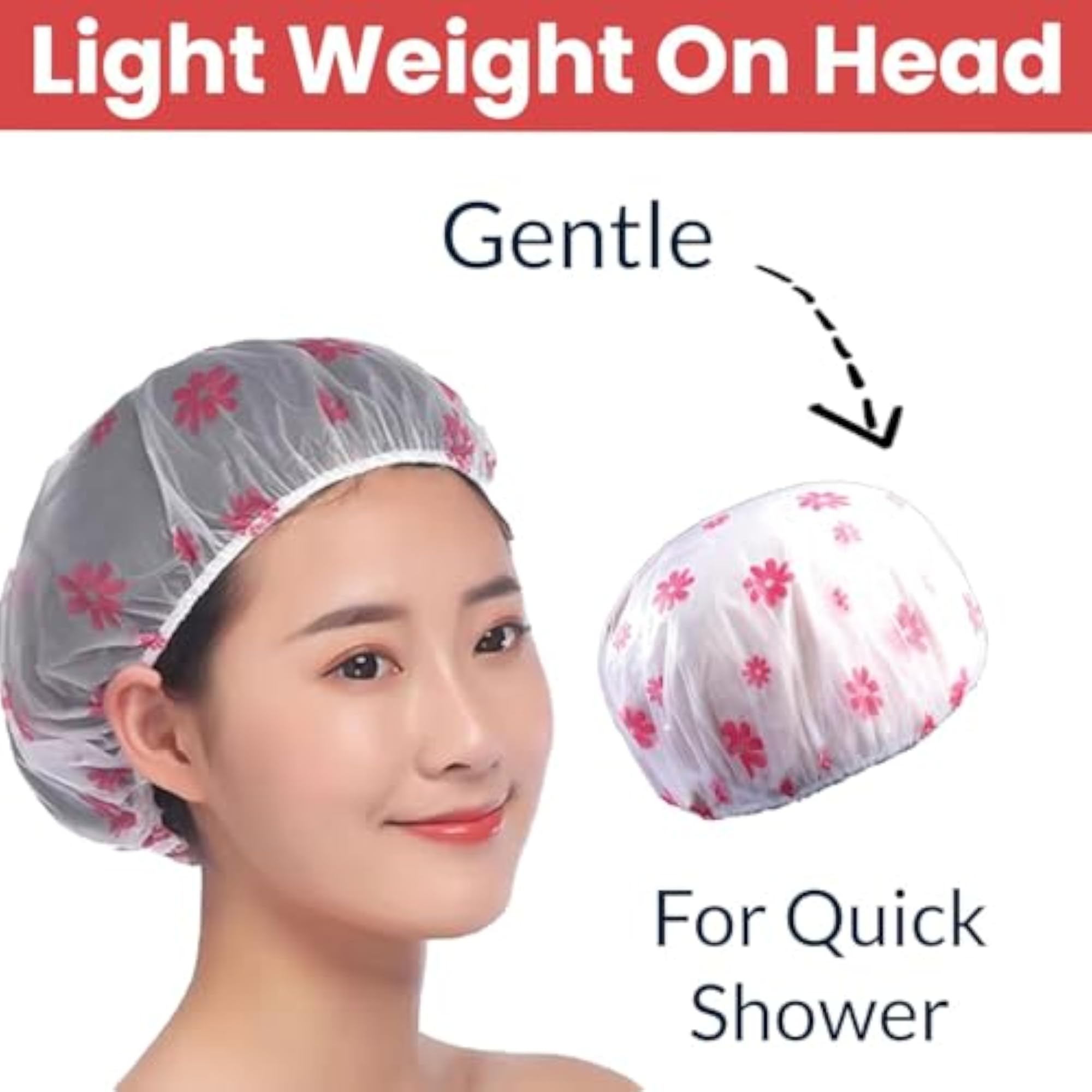 3pc Reusable Waterproof Shower Caps for Women & Men