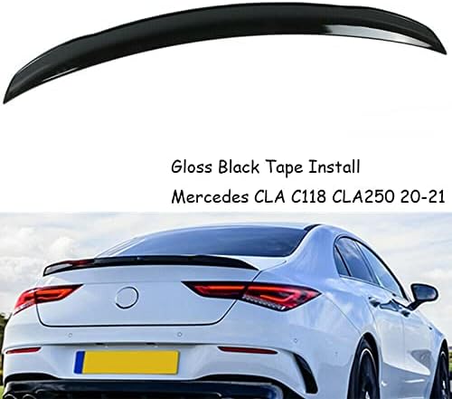 gloss black rear trunk lip spoiler wing fit for mercedes cla c118 cla250 cla35-amg cla45-amg 2020 2021 2022 2023 accessories