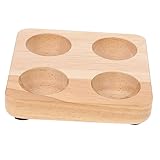 OSALADI Eieraufbewahrungsbox Aus Massivem Gummibaumholz 4 Fächer Eierablage Für Kühlschrank Und Küchentheke Schützendes Gitterdesign Gegen Stoß Langlebiger Eierhalter Für Haushalt Und Eiergeschäft