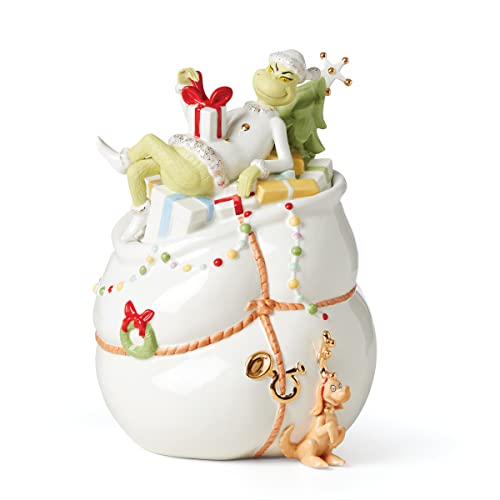 Lenox Grinchie Gifts Cookie Jar, 5.07, Green #TOP5