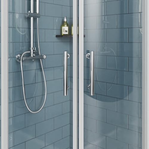 NRG 700 x 700mm Chrome Framed Quadrant Shower Enclosure Sliding Door for Wet Room Cubicle Enclosures - Image 2