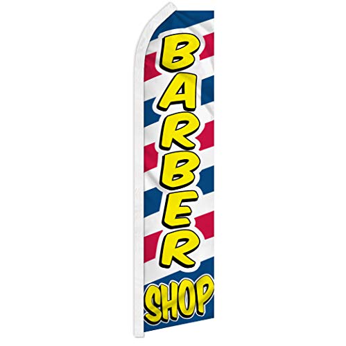 Barber Shop Letters Swooper Advertising Flag - Perfect for Beauty Supply Stores, Salons, Barber Shops, Nail Salons