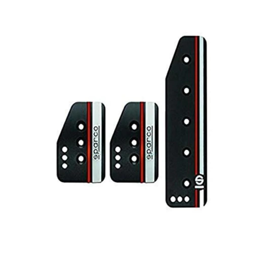 SPARCO 037879OP04 Set Sport Settanta' -Black Aluminum + White/Orange-Manual-Standing Pedal