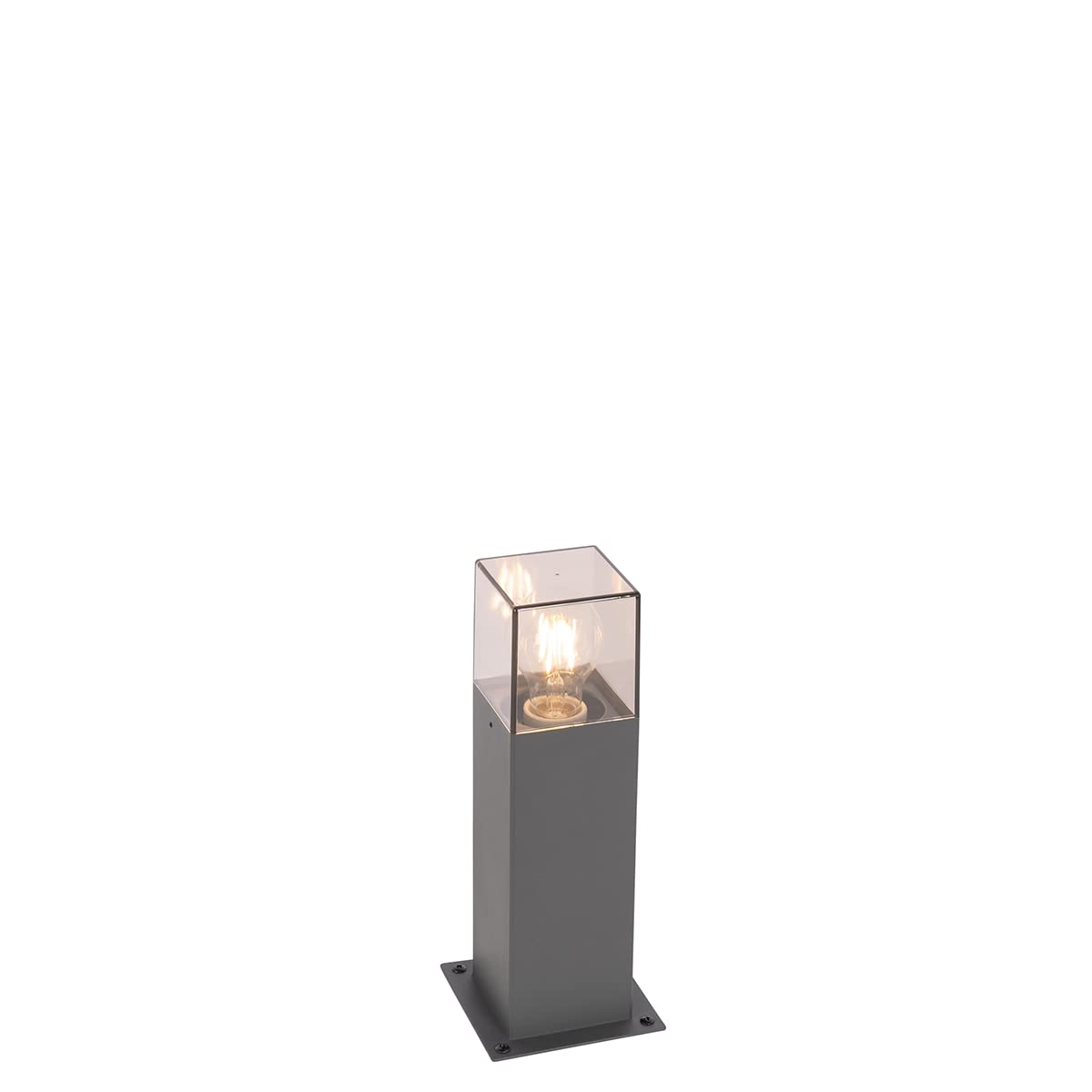 Qazqa - Modern Standing Outdoor Pole I Bollard I Post lamp 30 cm Dark Gray IP44 - Denmark Garden- - Modern - Suitable for LED E27 | 1 Light - Aluminium Bollard Light - Suitable for