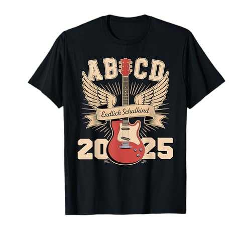 Endlich Schulkind 2025 ABCD Einschulung Schulanfang Rock T-Shirt