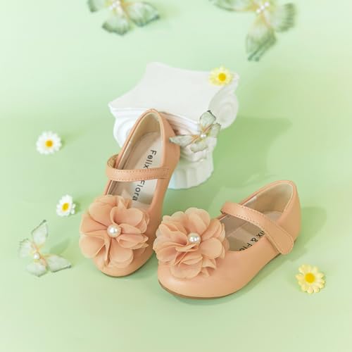 Image of Felix & Flora Toddler Flower Girl Dress Shoes - Girl Ballet Flats Party School Shoes Wedding