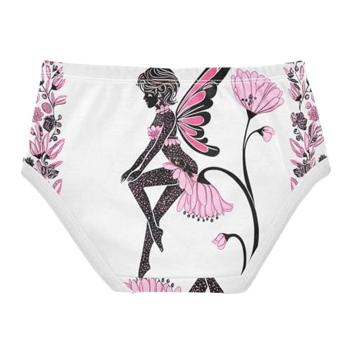 Fairy Butterfly Flower Pink Panties for Girl Girls Underwear Toddler Cotton Cartoon Underpants Briefs 2t2