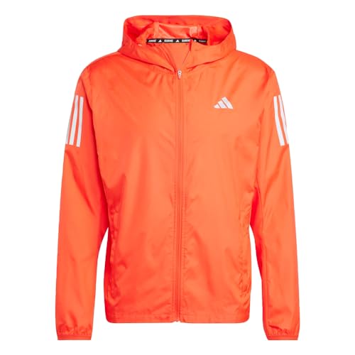 adidas Mens Own the Run Jacket, Bright Red, L