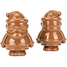 قالب شوكولاتة بمفصلات PETG شفاف خالٍ من مادة BPA 21SR112G مع تجاويف سانتا كلاوس 2 + 2 بارتفاع 110 مم - مجموعة من 2