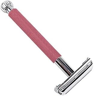 Parker 29L Long Handle Woman's Butterfly Open Safety Razor (Pink) and 5 Parker