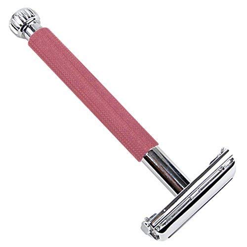 Parker 29L Long Handle Woman's Butterfly Open Safety Razor (Pink) and 5 Parker