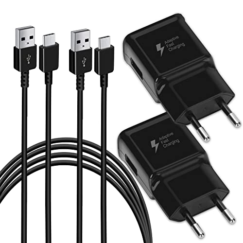 2er Pack Ladeger&auml;t mit Schnellladefunktion (USB Typ-C) Schnellladeger&auml;t mit Original Ladekabel 1,5m F&uuml;r Samsung Galaxy S10/S9/S8/S10e/S10+/S8+/S9+/Note 8 9 10/S22/SS21+/S21 Ultra/ S20/Z Flip3