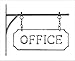 Silvercloud Trading Co. Rustic Hanging Double-Sided Office Embossed Black on White Enamel Metal Sign with Bracket - Business Wall Decor - Room Label - Wayfinding