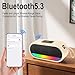 Portable Bluetooth Speaker, Punchy Bass Wireless Speaker with LED Lights, 2200mAh, Portable Speaker Up to 10H Playtime, Built-in Mic, Bluetooth 5.3, IPX6 Waterproof for Home/Party/Outdoor/Beach White