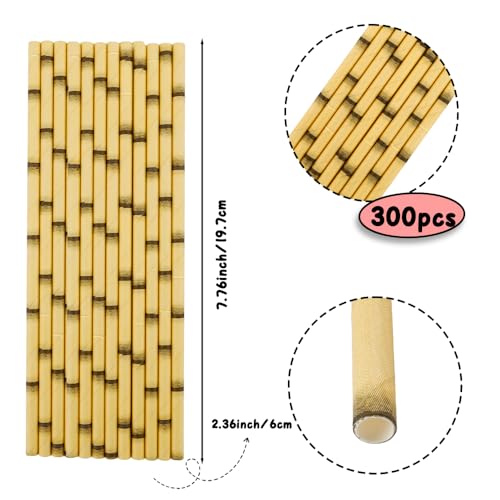 300 pitillos de papel biodegradable color amarillo miniatura 2