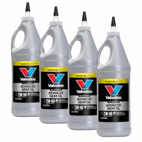 Valvoline SynPower SAE 75W-140 Full Synthetic Gear Oil 1 QT (Pack of 4)