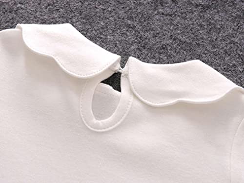 LNICEAR Toddler Baby Girls Doll Collar T-Shirt Kids Cotton Solid Color Long Sleeves Tops Blouses Tees Clothes3