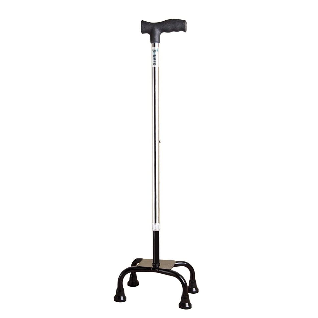 RUNMEX Surgical 4 Leg Chrome and Black Base Men/Women/Old People Patient Walking Stick-picture-28