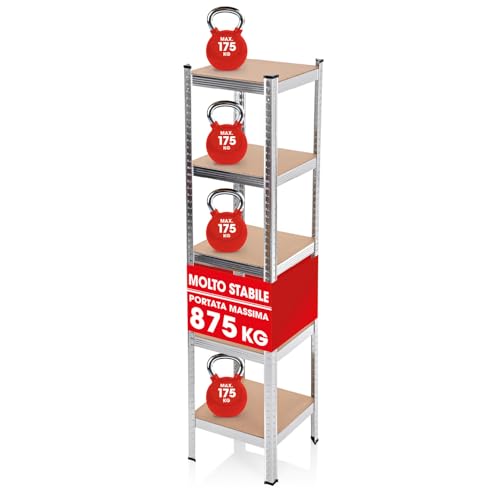 Montaggio semplice senza attrezzi: grazie al geniale sistema a incastro, lo scaffale per carichi pesanti può essere facilmente montato senza viti e fori con pochi gesti e grazie ai piedini in plastica inclusi il pavimento è protetto dai graffi.