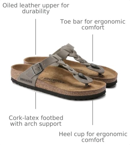 Image of Birkenstock Gizeh Braided Oiled Leather Sandals - Heritage Patina with Comfort, 8-8.5 Wide