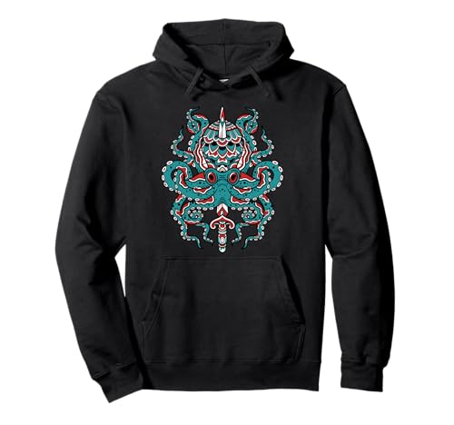 Vintage Octopus Traditional Tattoo Flash Alternative Inked Pullover Hoodie