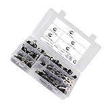 LALAFINA 50 pièces Colliers Serrage Inox avec Joint Caoutchouc Kit Assortiment Colliers R...