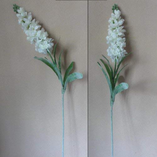 Lily Garden Set Of 6 Stems 32" Artificial Antirrhinum Snapdragon Silk Flowers (White) #TOP1