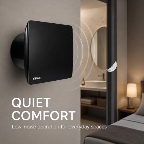 Image of 6 Inch Black Exhaust Fan for Bathroom, Kitchen & Office | 150mm Adjust Fan