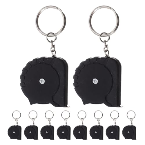Set de 10 mini cintas métricas retráctiles con llavero miniatura 1