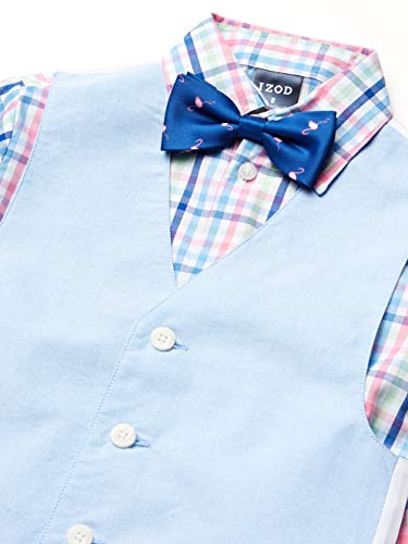 Image of IZOD Boys' 4-piece Formal Dress Up Suit Set, Vest, Pants, Collared Shirt, and Tie