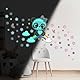 Ambiance Sticker Phosphoreszierendes Wandtattoo für Kinder, fluoreszierend, Panda, auf Regenbogen – 85 x 80 cm