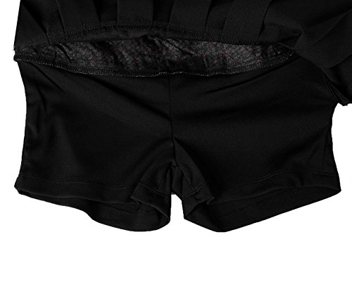 Bienzoe Girl's Stretchy Pleated Adjustable Waist School Uniforms Skirt Black 14 #TOP3