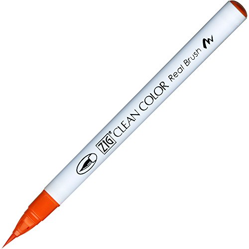Kuretake Fude brosse pen orange fini sans trace feutre dessin aquarelle sans bavure