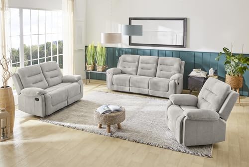 Gemütlicher Fernsehsessel mit Federkernpolsterung und Wellenfedern B101/T98/H103 cm, verstellbarer TV-Sessel durch praktische halbautomatische Relaxfunktion, Bezug Chenille in Grau / 15501 – Bild 8