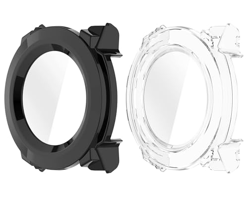 SHEAWA for Garmin�K�[�~�� instinct 3 45mm �P�[�X �J�o�[ 2�Z�b�g PC+�����K���X�t�B���� �S�ʕی� 9H�d�x ��̌^�ی�P�[�X �ی�J�o�[ �ϏՌ� �A�N�Z�T���[ (�u���b�N+����)
