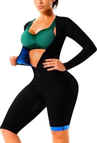 LMCOB Sauna Suit Women Waist Trainers for Women Belly Fat Sauna Suit for Weight Loss Workout Sweat Suit(BH70028-01-M)