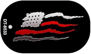 SMART BLONDE Fire Flag Novelty Dog Tag Necklace DT-8533