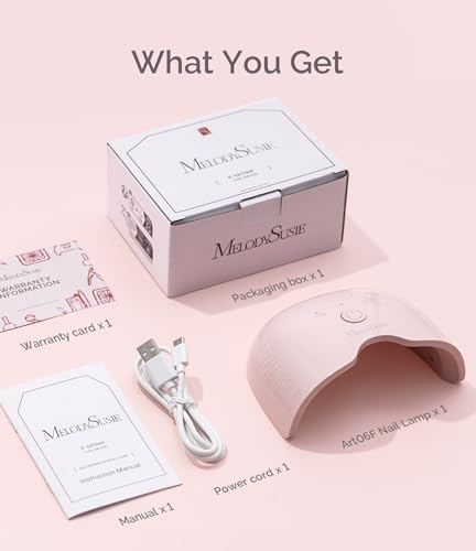 Image of MelodySusie Mini LED UV Nail Lamp with Lightweight Design, P-ART06F Nail Dryer with Simple Button Control Cures All Soft Gels at Home, Especially Half-Cured Gel, Base Coat & Top Coat Pink