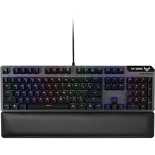 ASUS Optical-Mechanical Compact Gaming Keyboard – RA03 TUF K7 PC Gaming Keyboard, Tactile Switches, 25X Faster, Magnetic Wrist Rest, IP56 Waterproof Standard