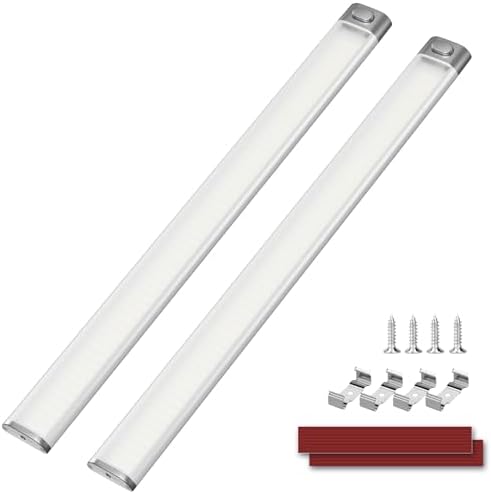 Kriogor 168 LED Innenbeleuchtung, 2 Stück 12V Leiste 2000LM 8W Led Lampe Wohnmobil mit Schalter, 40CM 6000K KFZ Beleuchtung Leiste für Auto Van Bus Caravan Boot Küche LKW Universal