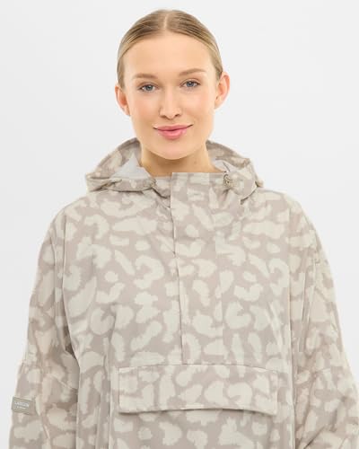 LARKSON Regenponcho Damen Herren Beige Leo - Lykke - Regenmantel Regencape für Fahrrad Outdoor Festival - Wassersäule 10000 mm - Regenjacke Wasserdicht mit Verschweißten Nähten