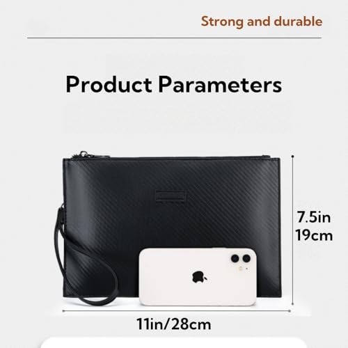 Image of Mens Clutch Bag Man Purse Handbag 9.5-11 inches Large Hand Bag Big Clutch Wallet