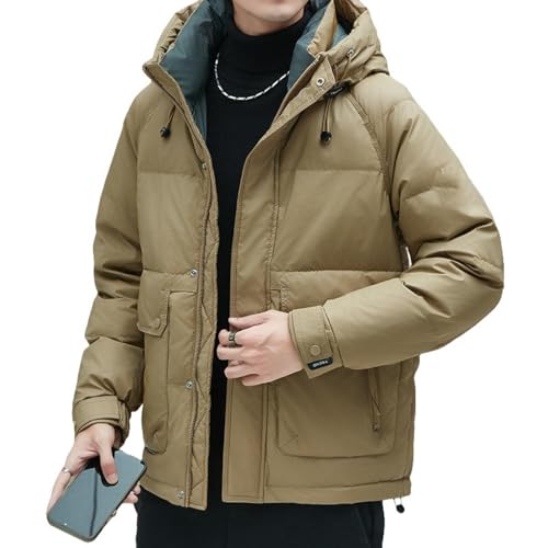 Manteau court hiver homme simple et épais qui bloque le vent froid