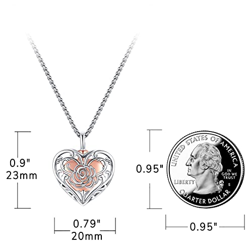 Eusense Cremation Jewelry for Ashes Urn Necklace to Put Ashes In 925 Sterling Silver Memorial Pendant Heart Urn Necklaces for Ashes Necklace for Women Men4
