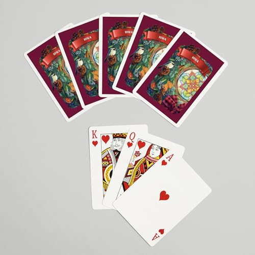 Baraja de 52 cartas poker Lantern Press Iowa con caja miniatura 7