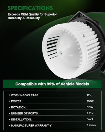 Image of for:-Toyota Tacoma HVAC Heater Blower Motor Fits for:-Toyota Tacoma 2005 2006 2007 2008 2009 2010 2011 2012 2013 2014 2015, AC Blower Motor with Fan 700188 87103-04043 87103-04044 75846