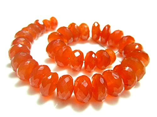 Carnelian Faceted Big Rondelles perles percées sans défaut de taille